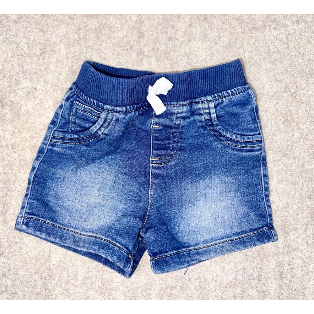 Cat & Jack Boys Size 18M Jean Shorts Distressed Pockets Drawstring